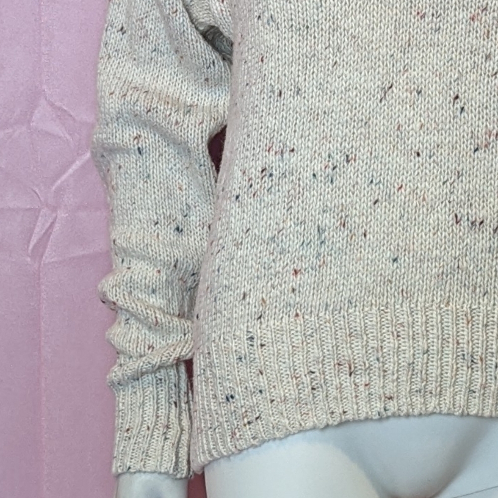 Abound Cream Confetti Speckled Knit V Neck Sweater size XS - Picture 3 of 7